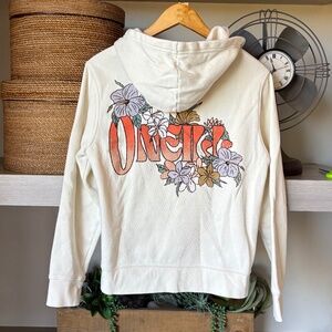O'Neill  Cream Hoodie with Logo Floral Design